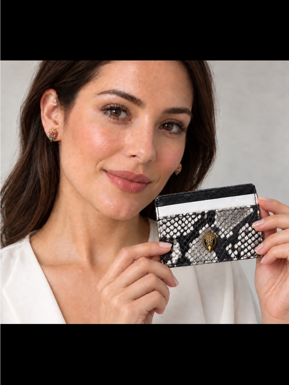 Kurt Geiger Bundle of Two-Classic Studs NWT and Cardholder in Snakeskin